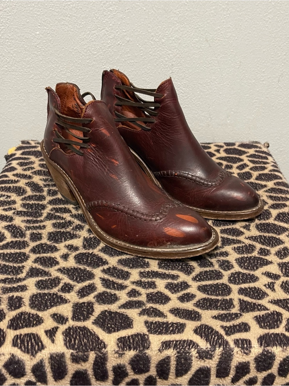 Corral Heritage Western Ankle Cowgirl Booties Brick Brown Leather Womens 7.5